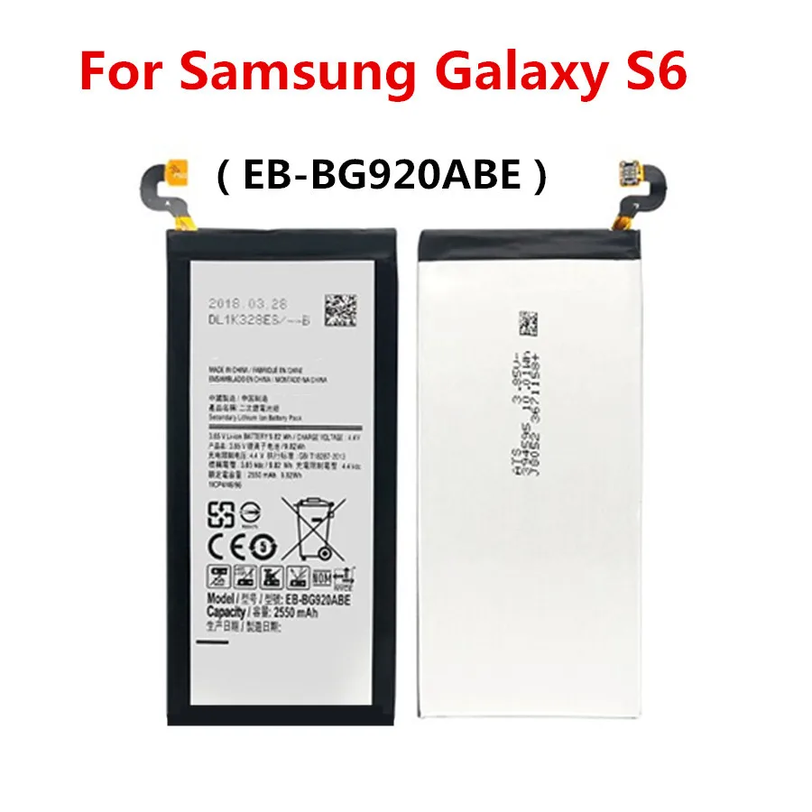 Для Samsung EB BG920ABE батарея 2550 мАч для Galaxy S6 SM G920 G920F G920I G920A G920T G920V G920P G920S G9200 G9208