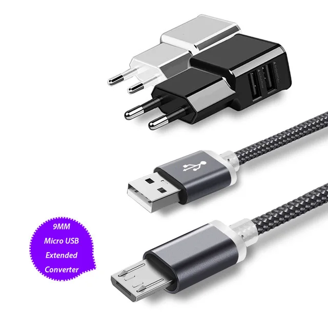 9 мм удлиненный зарядный кабель Micro USB для Oukitel K10000/K3/C8 Blackview A7/A20/BV6000 Leagoo Kiicaa Адаптер