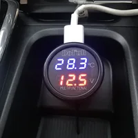 Зарядное устройство USB, цифровой вольтметр для автомобильного аккумулятора, измеритель температуры для аккумулятора 12 В и 24 В