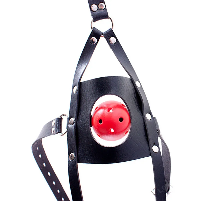 Кляп с открытым ртом из искусственной кожи маской дышащие шарики кляп раб фетиш