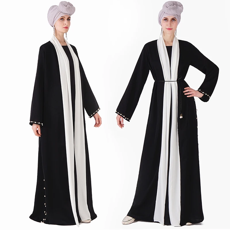 

Black kaftan kaftan Moroccan Dubai Abaya Kimono Turkey Islam Muslim Cardigan Hijab Dress Abayas For Women Robe Musulmane Longue