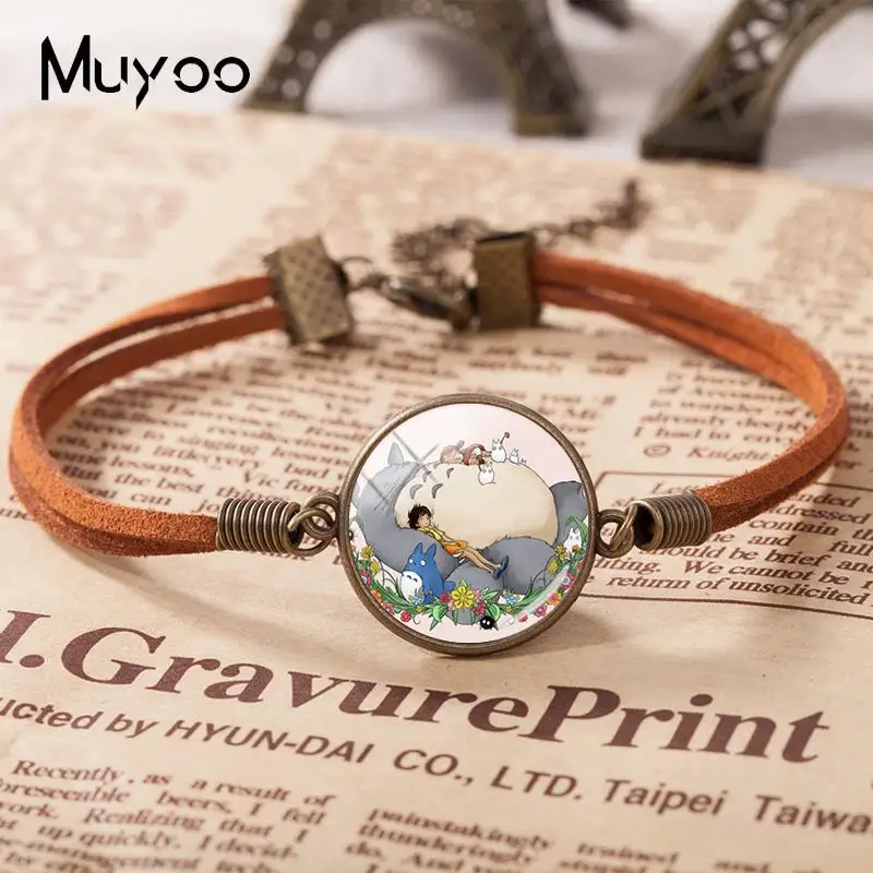Кожаный браслет My neighter Totoro браслеты для фанатов аниме стеклянный купол ювелирные