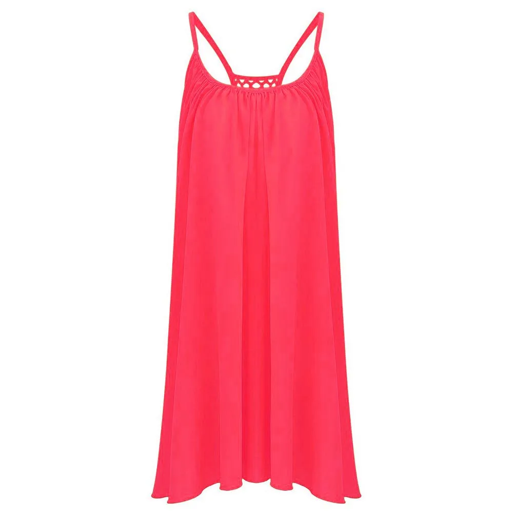 Модные летние женские мягкие шифоновые вечерние платья без рукавов Пляжное