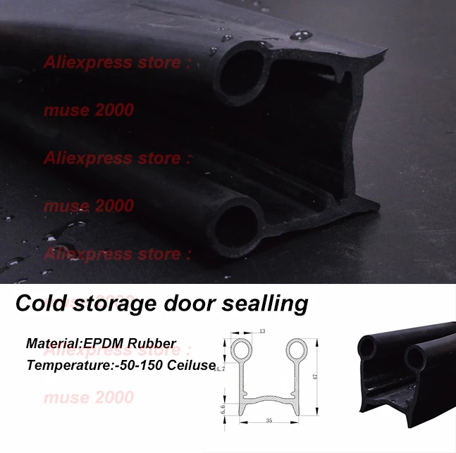 Уплотнительная лента для двери холодного хранения EPDM с двойным отверстием