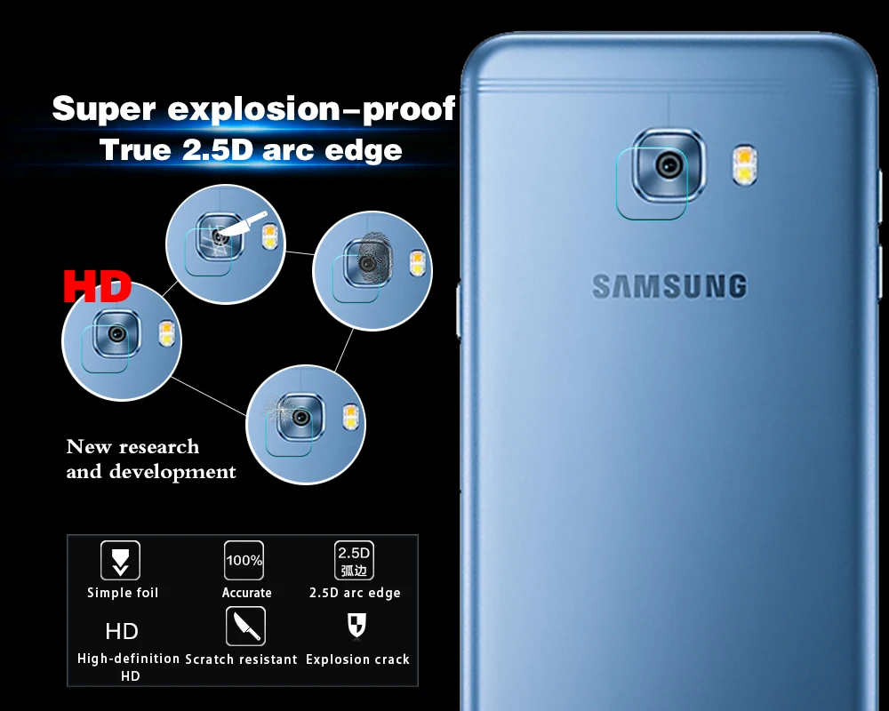 Задняя камера объектив пленка из закаленного стекла для Samsung Galaxy C5 C7 фотопленка Pro
