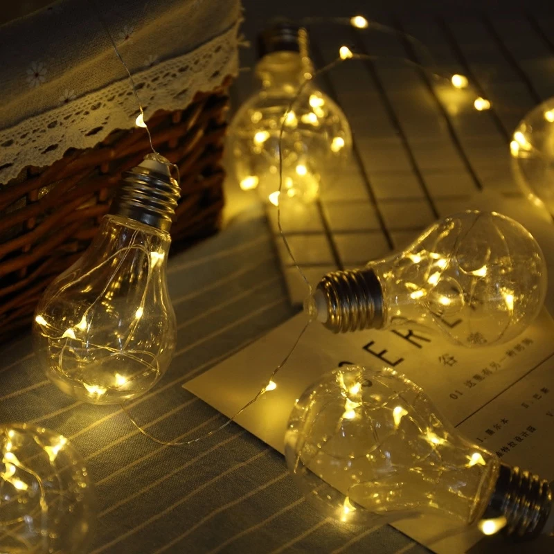 10 светодио дный Led Фея прозрачный медный провод лампы батарея работает строка