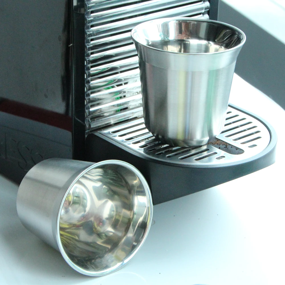 Nespresso чашки Pixie эспрессо из нержавеющей стали кофе Nescafe с двойными стенками термокапсулы кофейная чашка кофейная кружка