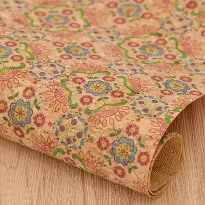 Retro Patchwork A4 Printed Soft Cork Fabric For DIY Garment Bag Needlework Handmade Craft DIY Supplies - Color: 11