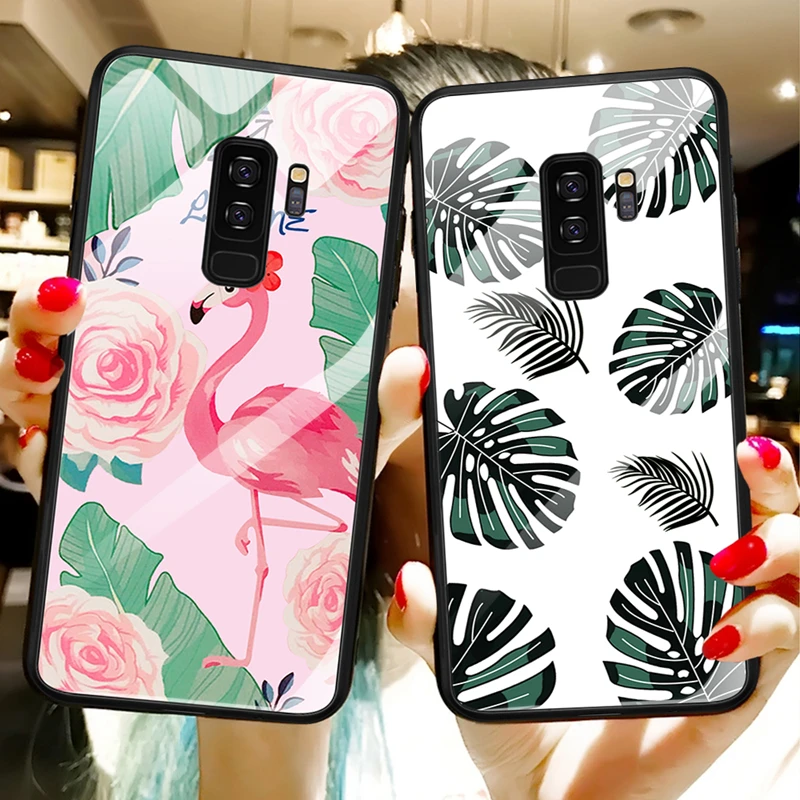 Чехол для телефона для samsung Galaxy S9 S8 Plus Note 8 9 10 Pro Глянцевая Мультфильм Стекло Крышка для samsung A7 S10 S10e A50 A30 A70 A20