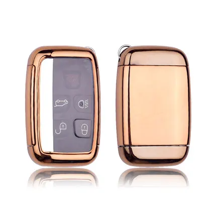 gold Чехол для ключей от автомобиля, чехол для Land Rover RANGE ROVER SPORT freelander 2 DISCOVERY 4 Evoque, чехол для ключей Jaguar XE XJ XJL XF - Название цвета: gold