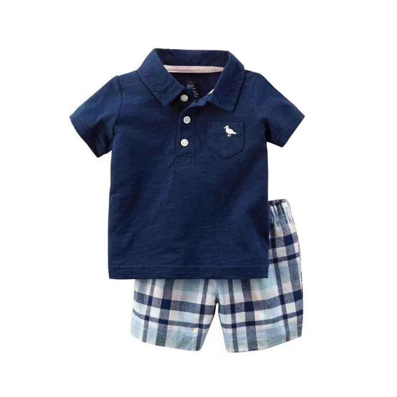 Baby boys clothes summer style newborn baby clothing polo t shirt + short pants 2 pieces sport infants bebe set |