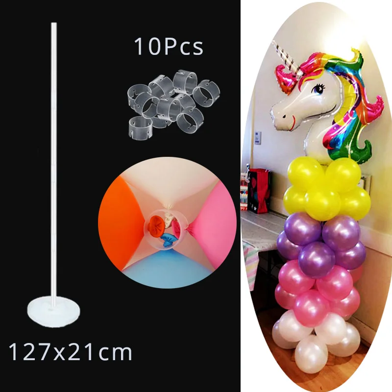 1set ballon stand 1 комплект одноразовые наборы посуды для вечеринки Единорог тематический день рождения девичьи вечерние украшения детская игрушка в ванную Единорог принадлежности - Цвет: 1set ballon stand