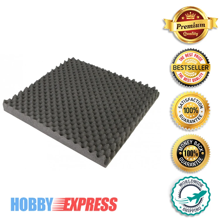 

Arrowzoom 24 pcs Set Egg Crate Convoluted Acoustic Panel Sound Absorption Studio Foam Tile 9.8*9.8*1.1" / 19.6*19.6*1.1" KK1052