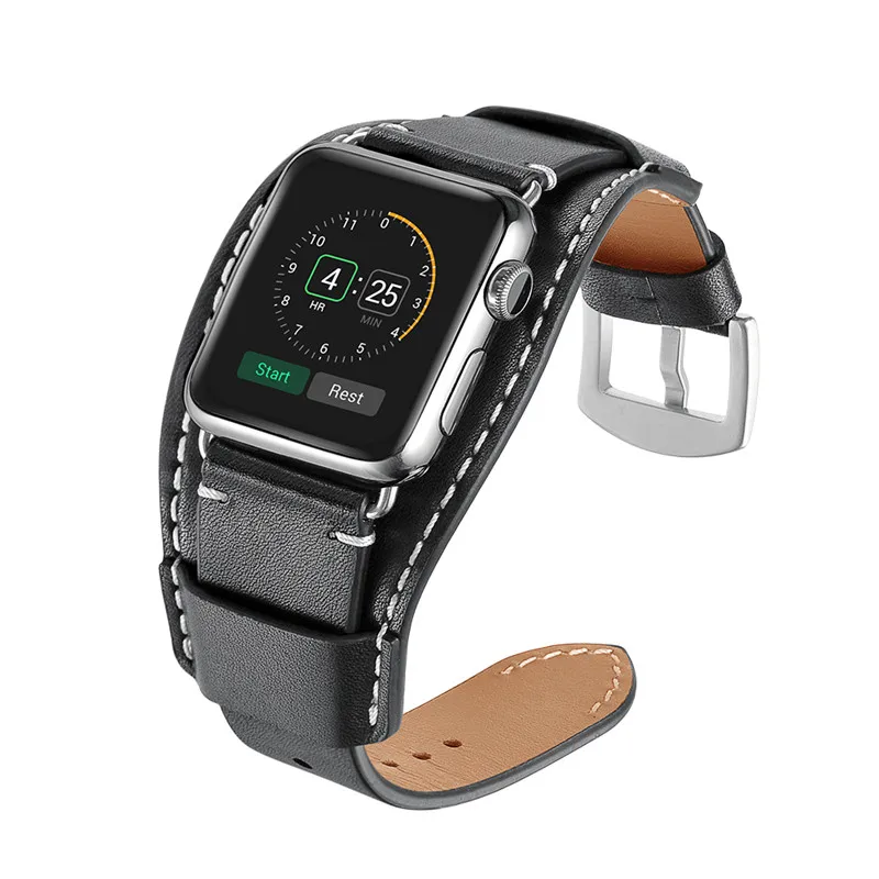Ремешок кожаный коричневый для iWatch Series 1 2 3 браслет с металлической пряжкой Apple Watch