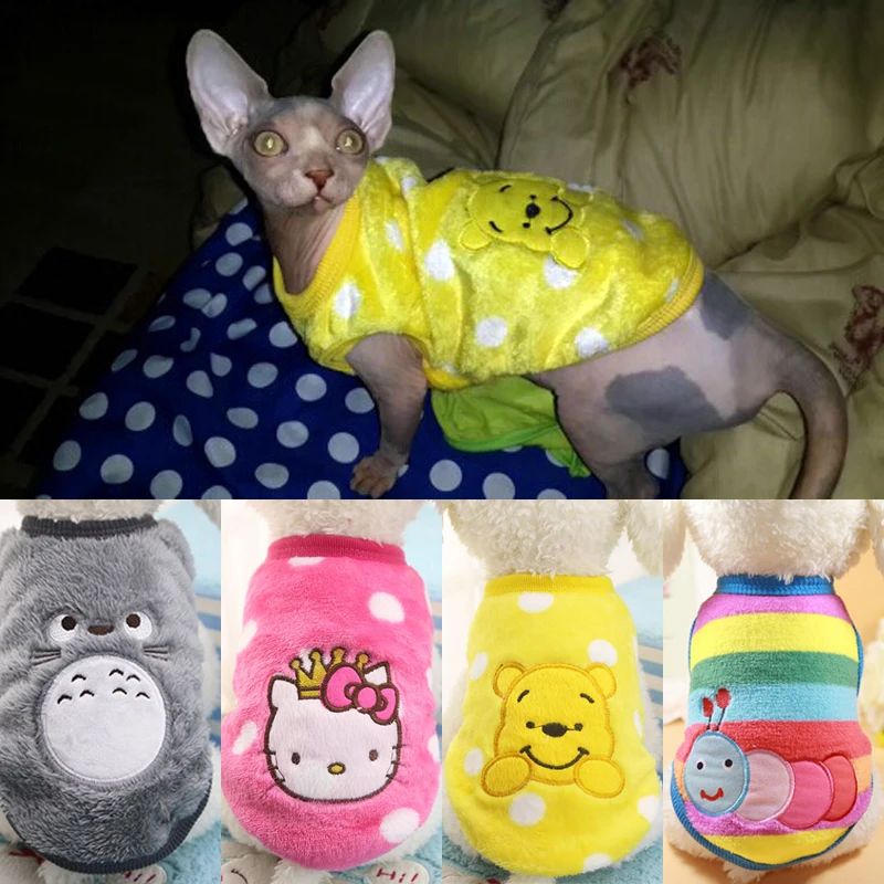 Зимний теплый жилет для кошек флисовая мягкая одежда пальто маленьких с кроликом