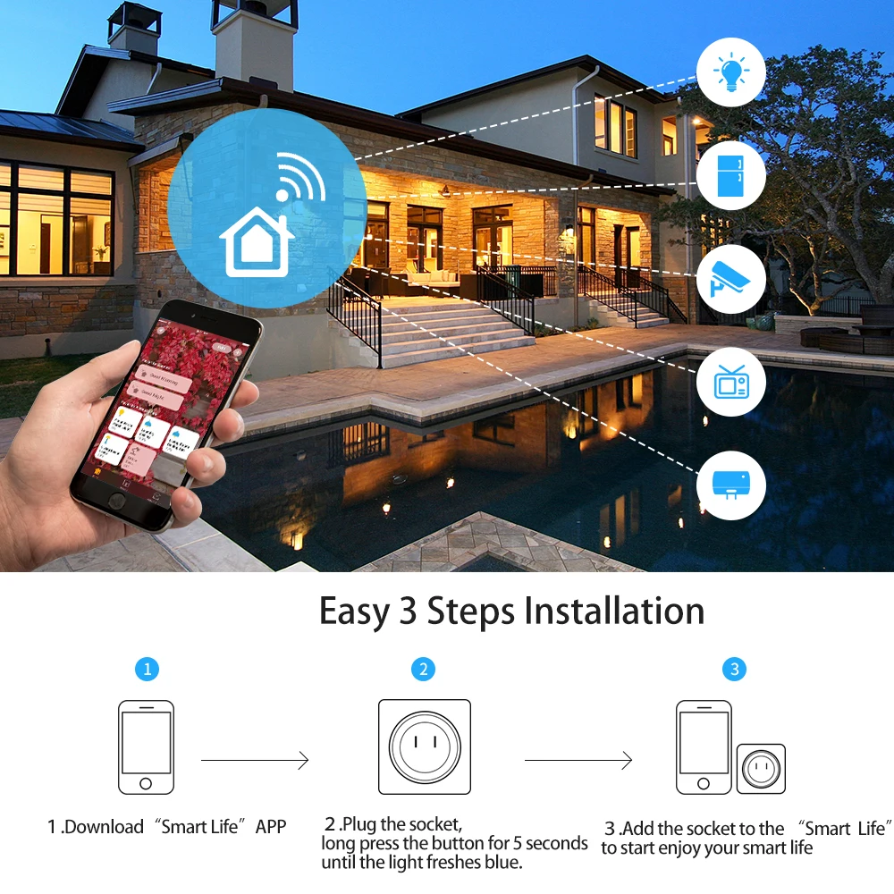 Реле Wifi DveeTech смарт розетка с Amazon Alexa Google Home IFTTT дистанционный переключатель