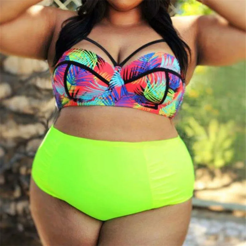 Бикини большого размера 5XL 2017 соблазнительный женский купальник с лямкой на шее