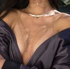 KMVEXO Стразы ожерелье цепочка для тела ювелирные изделия 2019 женский сексуальный цепочка бюстгальтер эффектное ожерелье Макси колье бижутерия пляжные аксессуары