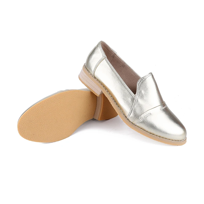 Туфли оксфорды женские из натуральной кожи лоферы на плоской подошве в