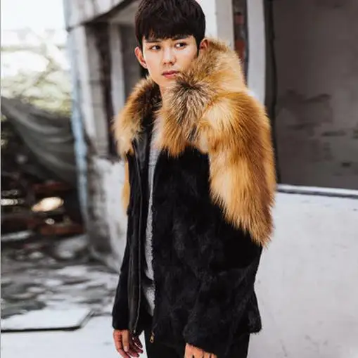 Мужское пальто из искусственного меха Clobee теплая зимняя трикотажная куртка с