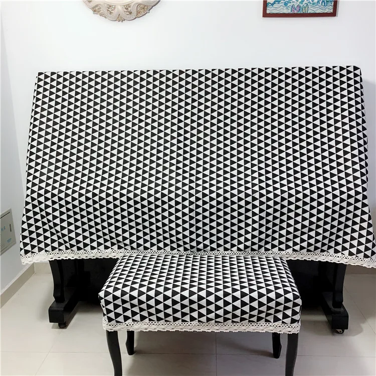 Современный чехол из хлопка и льна для фортепиано простой геометрический