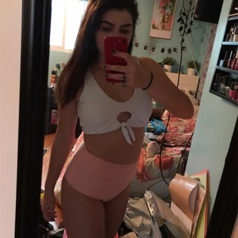 vintage Knot High Waist Bikini Set 2018 New summer women Push Up Bathing Suit Plus Size Beach Biquini Swimwear |