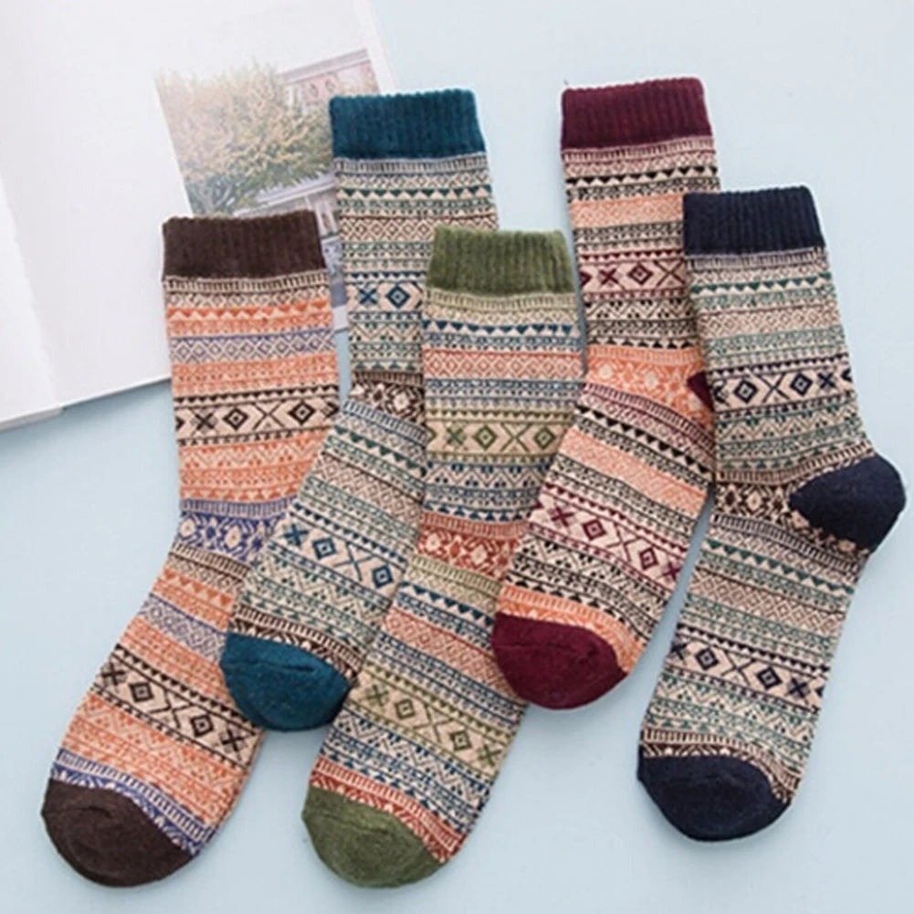 Одна пара 100% новые ретро нация унисекс Мужские Женские хлопковые полосатые