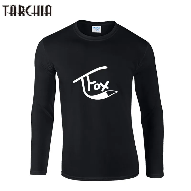 Футболка TARCHIA мужская с длинным рукавом хлопок размера плюс FOX брендовая одежда