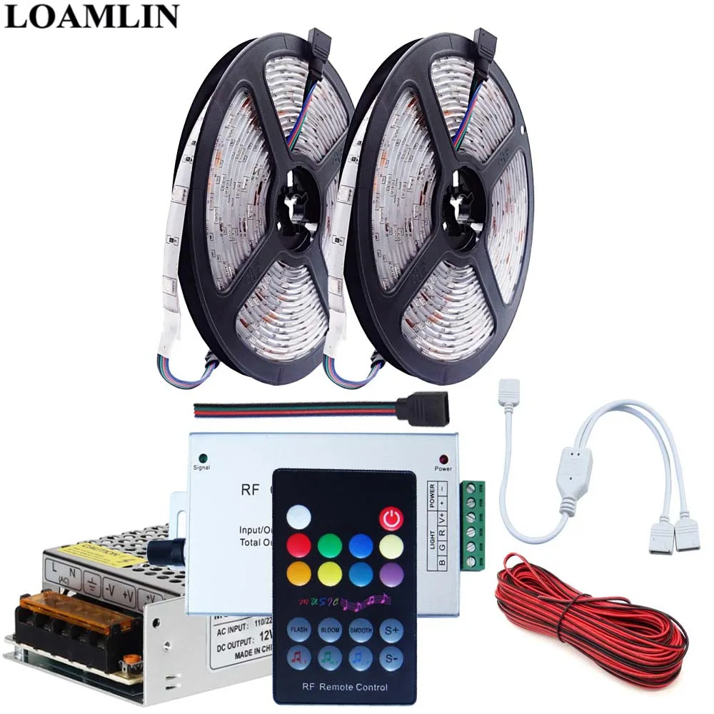 5050 30 светодиодов/м RGB Светодиодная лента гибкий свет 18 клавиш RF Led контроллер DC12V