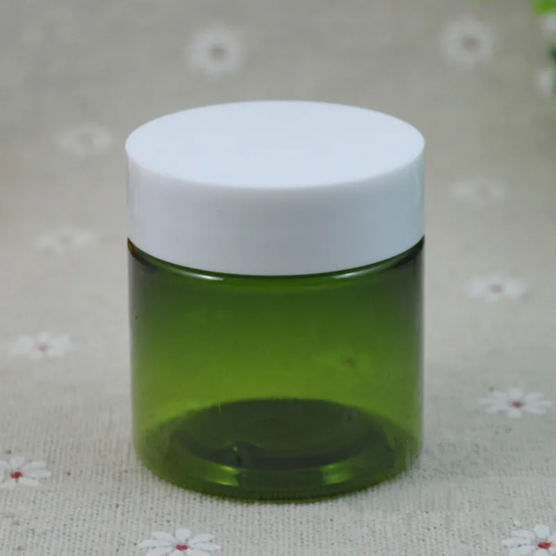 Зеленый пластиковый контейнер для крема емкость 50 г с крышками пустая