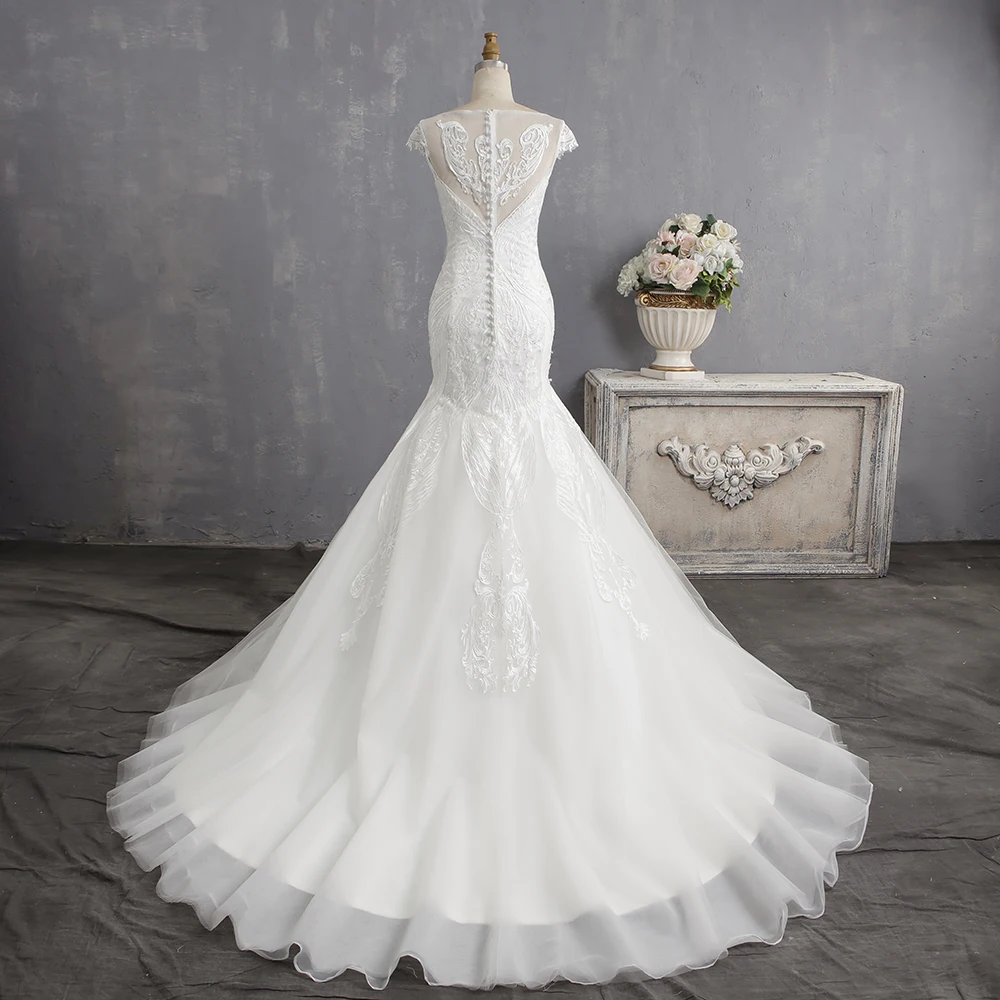 Vestidos De Novia 2020 свадебное платье с кружевами длинное размера плюс винтажное Русалка