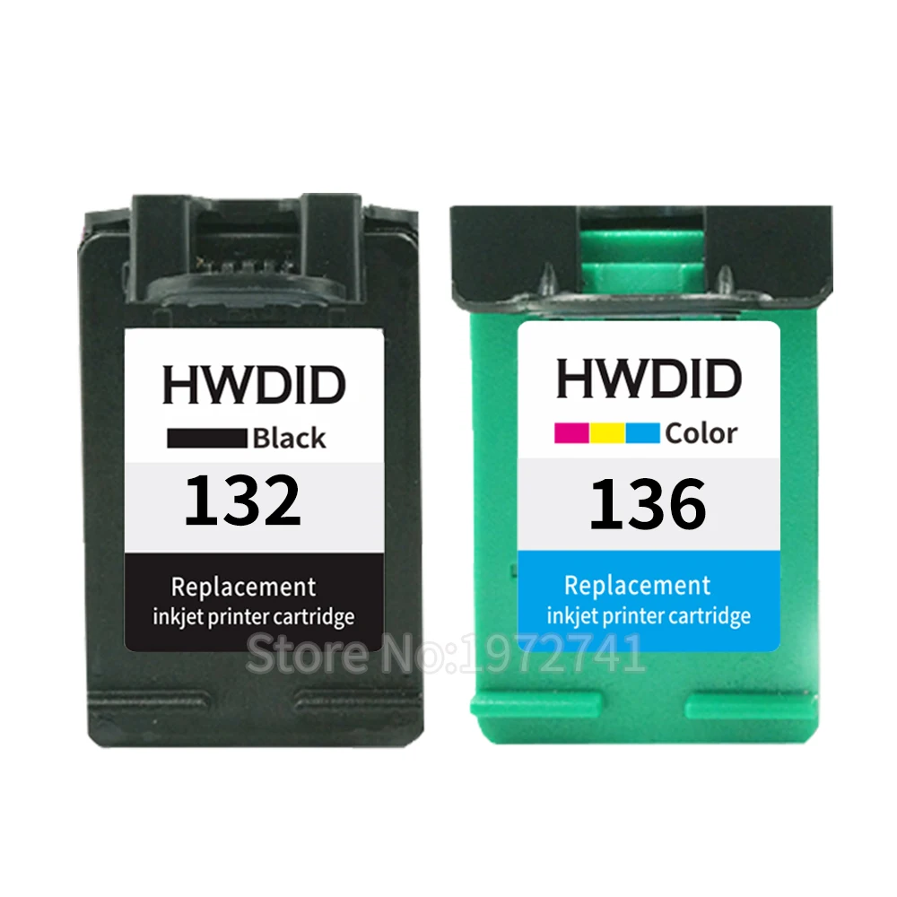 HWDID 2 Упак. 132 136 Восстановленный чернильный картридж совместимый для HP Deskjet 5443 D4163