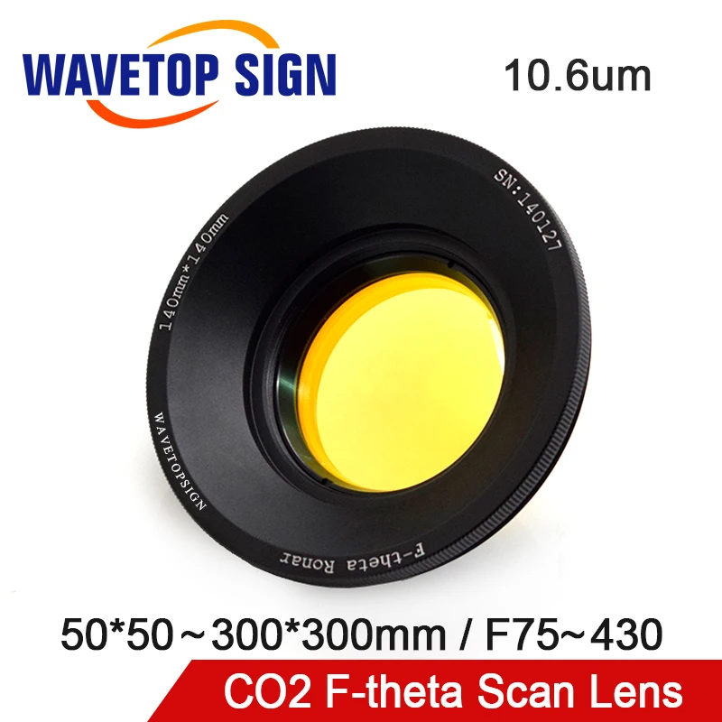 WaveTopSign CO2 F theta объектив сканирования полевая линза 10.6um 10600nm 50*50 ~ 300*300 мм F75 430mm для YAG