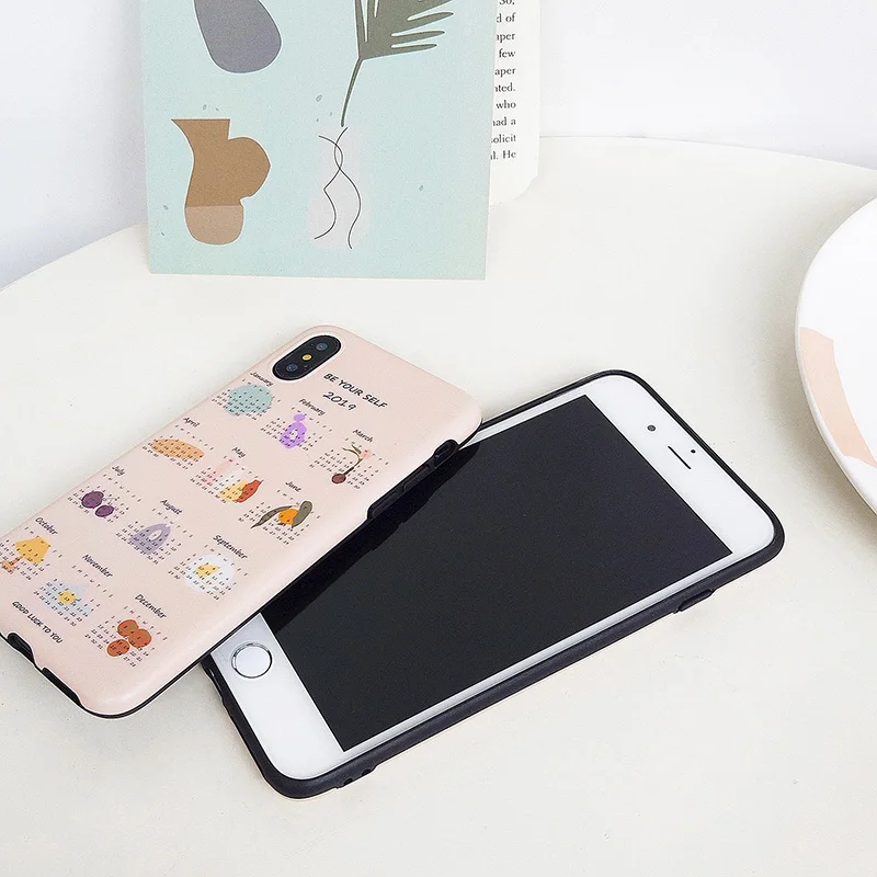Забавный календарь для iPhone Xs XR Max Чехол мобильного телефона iPhone6s 7 8 настенный