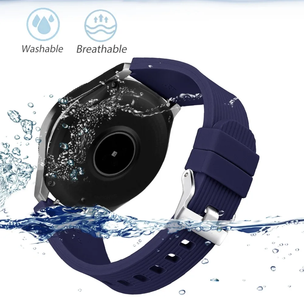 22 мм силиконовый ремешок для samsung Galaxy Watch спортивный резиновый сменный Браслет ремешок для часов для Galaxy Watch 46 мм черный белый