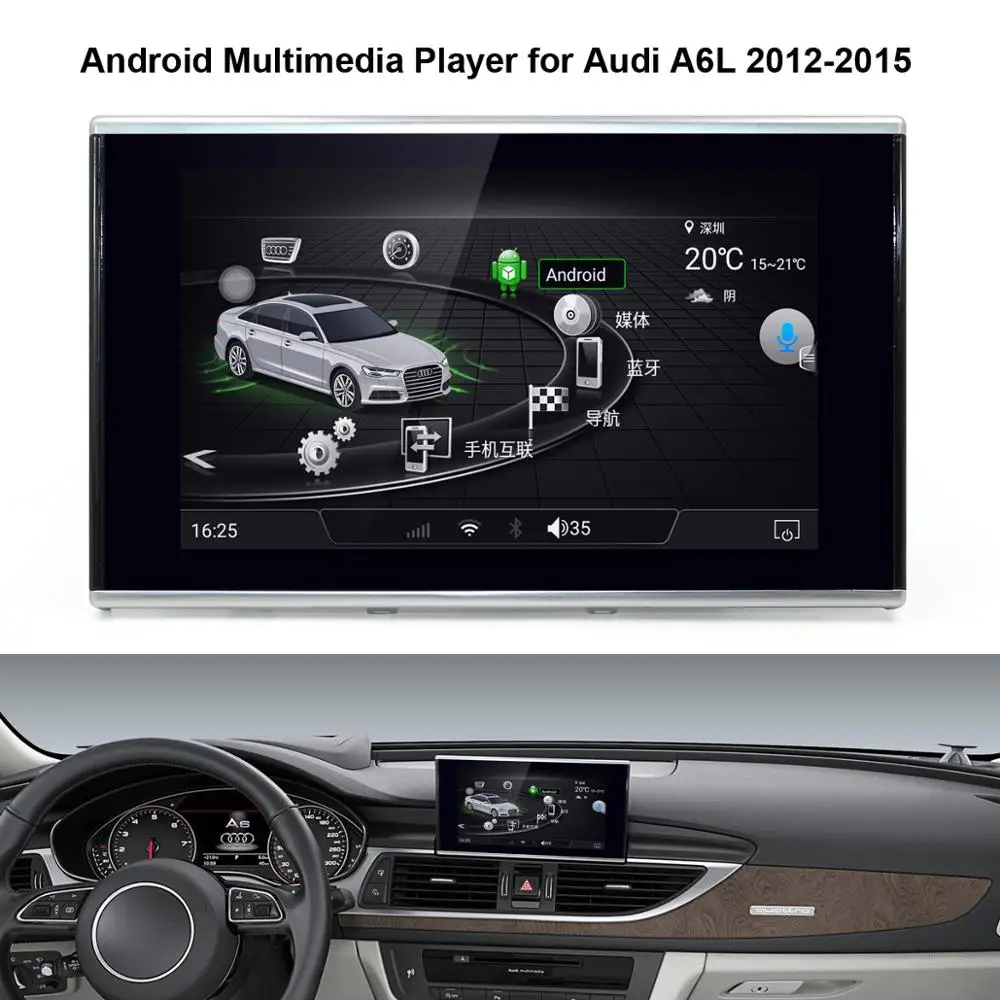8 дюймов ips сенсорный экран Android мультимедийный плеер для Audi A6L 2012- с gps навигацией