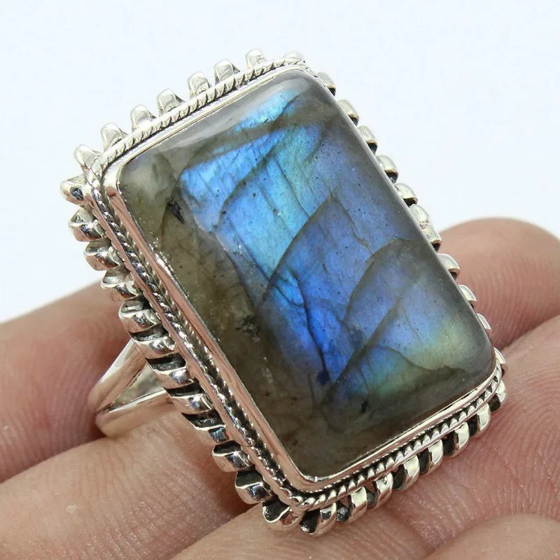 Очаровательные тибетские Серебристые Ретро Винтажные 925 бриллиантовые кольца на