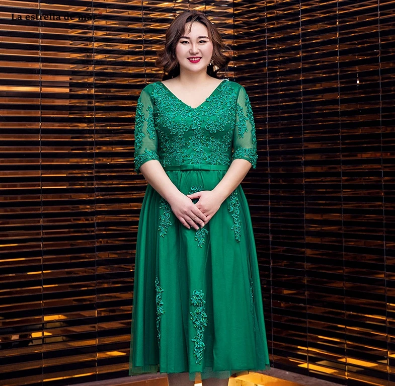 Большие размеры vestido madrinha тюль сексуальный v-образный вырез Половина рукава Линия Зеленый Фиолетовый королевский синий бордовый Серебряный платья подружки невесты