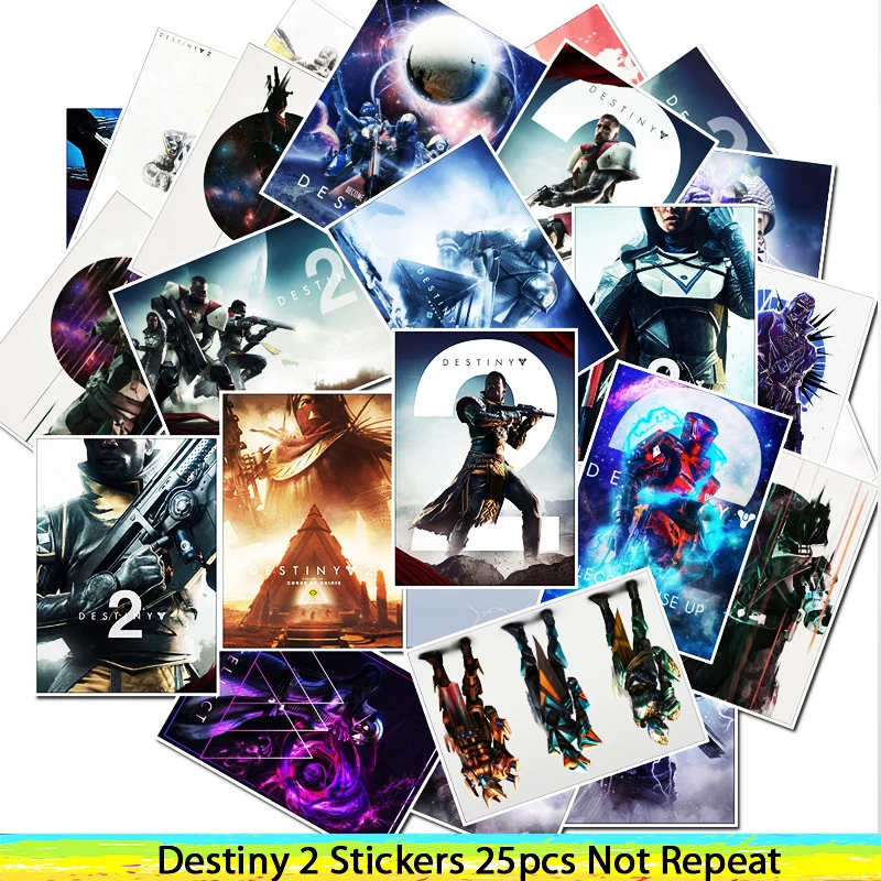 25 шт. игры Destiny 2 Стикеры для Гитары чемодан холодильник ноутбук Стикеры s водонепроницаемый игрушка скейтборд Стикеры