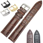 Мягкие прочные Ремешки для наручных часов оптовая продажа 10 шт.компл. 18 19 20 21 22 24 мм ремешок из натуральной кожи коричневый черный ремень