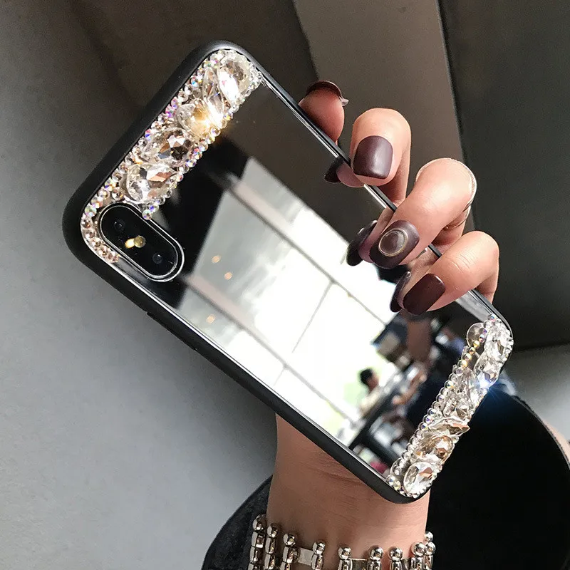 

Diamond Mirror Rhinestone Case For Samsung S21 S20 Ultra A72 A52 A42 A32 A12 A02 A21S A31 A70S A50S A30S A750 A5 A8 A6Plus 2018