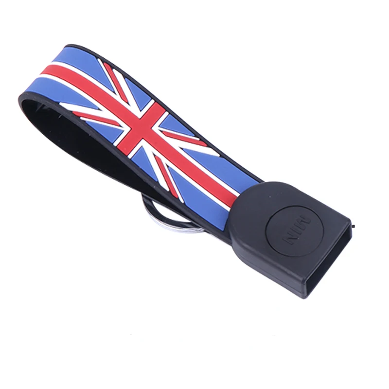 RED UNION JACK CHAIN Подходит для MINI F54 F55 F56 F57 F60 Clubman Countryman автомобильный чехол для ключей, чехол, оболочка, веревка MINI Cooper F60 JCW автомобильные аксессуары - Название цвета: RED UNION JACK CHAIN