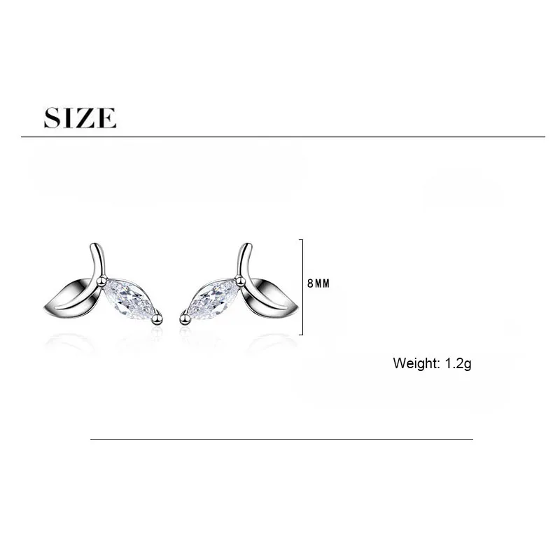 XIYANIKE 925 Sterling Silver 2019 NEW Women Leaf Crystal Stud Earrings Rhinestone Trendy Elegant Created Ear Jewelry Customized | Украшения