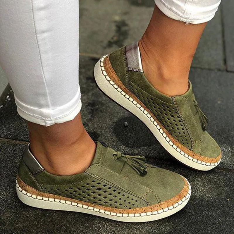 green2 Женские осенние кроссовки без шнуровки; лоферы на плоской подошве; женская дышащая повседневная обувь из вулканизированного материала; модная удобная обувь - Цвет: green2