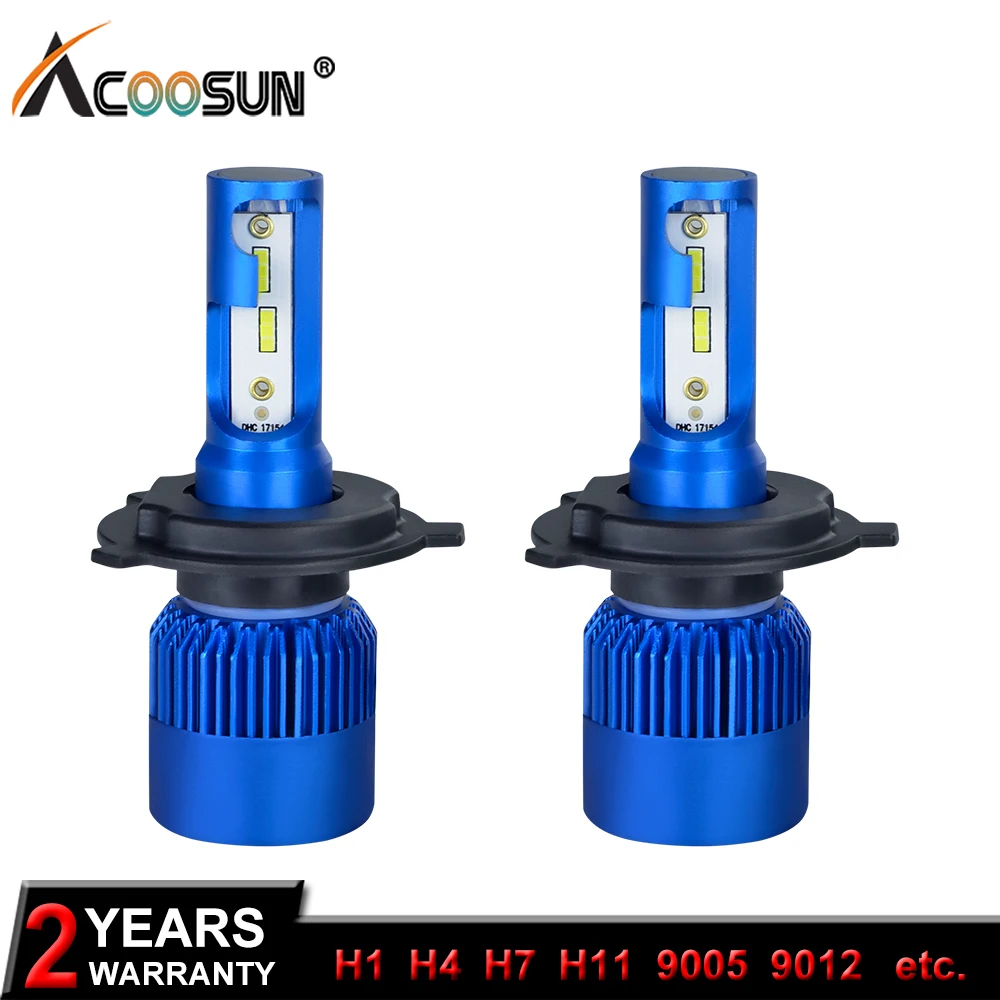 AcooSun H4 Led автомобилей головной светильник H7 светодиодные лампы H1 H8 H9 H11 HB4 HB3 9006 9005