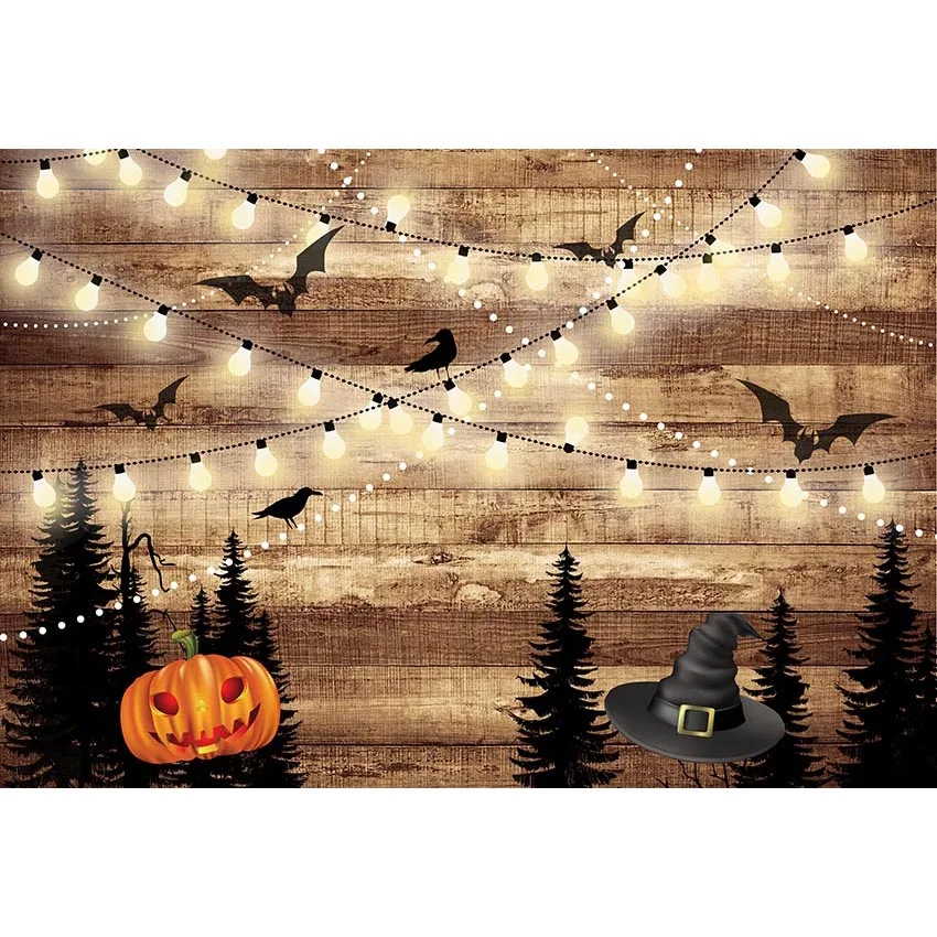 

Vinyl happy halloween Photography Background wood wall newborn children Backdrop Halloween Party Decortion g-776