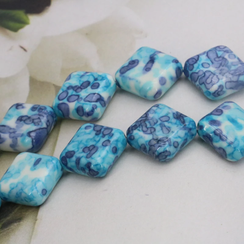 

Бисер прямоугольной диагональной формы, 14 мм, сделай сам, 15 дюймов, три цвета, можно выбрать, дизайн ювелирных изделий, подарок