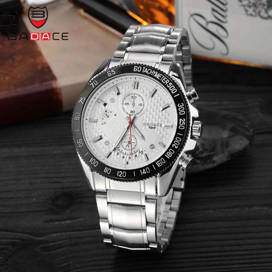 

BADACE Fashion Men Quartz Watch Luxury Brand Time Wristwatch Mens Casual Sport Waterproof Watch Stainless Steel Man Clock 9966