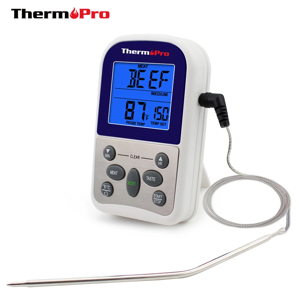 Thermopro TP10S Digital Food Probe Oven Thermometer Timer Temperature Sensor LCD Meat BBQ Gauge Kitchen Cooking Tool | Дом и сад