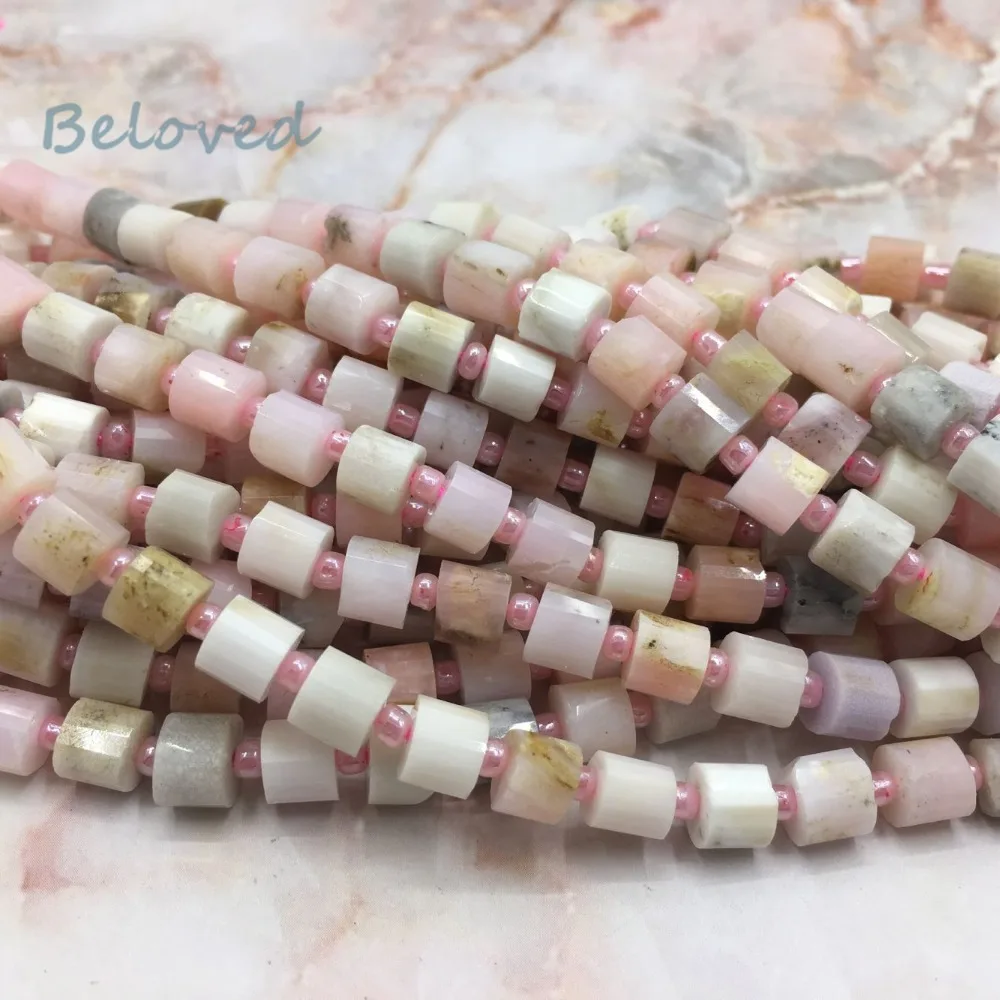 6x6 мм натуральный цилиндр розовый опал свободные бусины высокое качество сырой